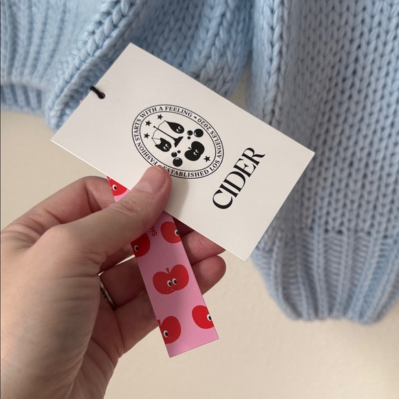 Cider Ski Knit Baby Blue Sweater Small - Picture 3 of 6